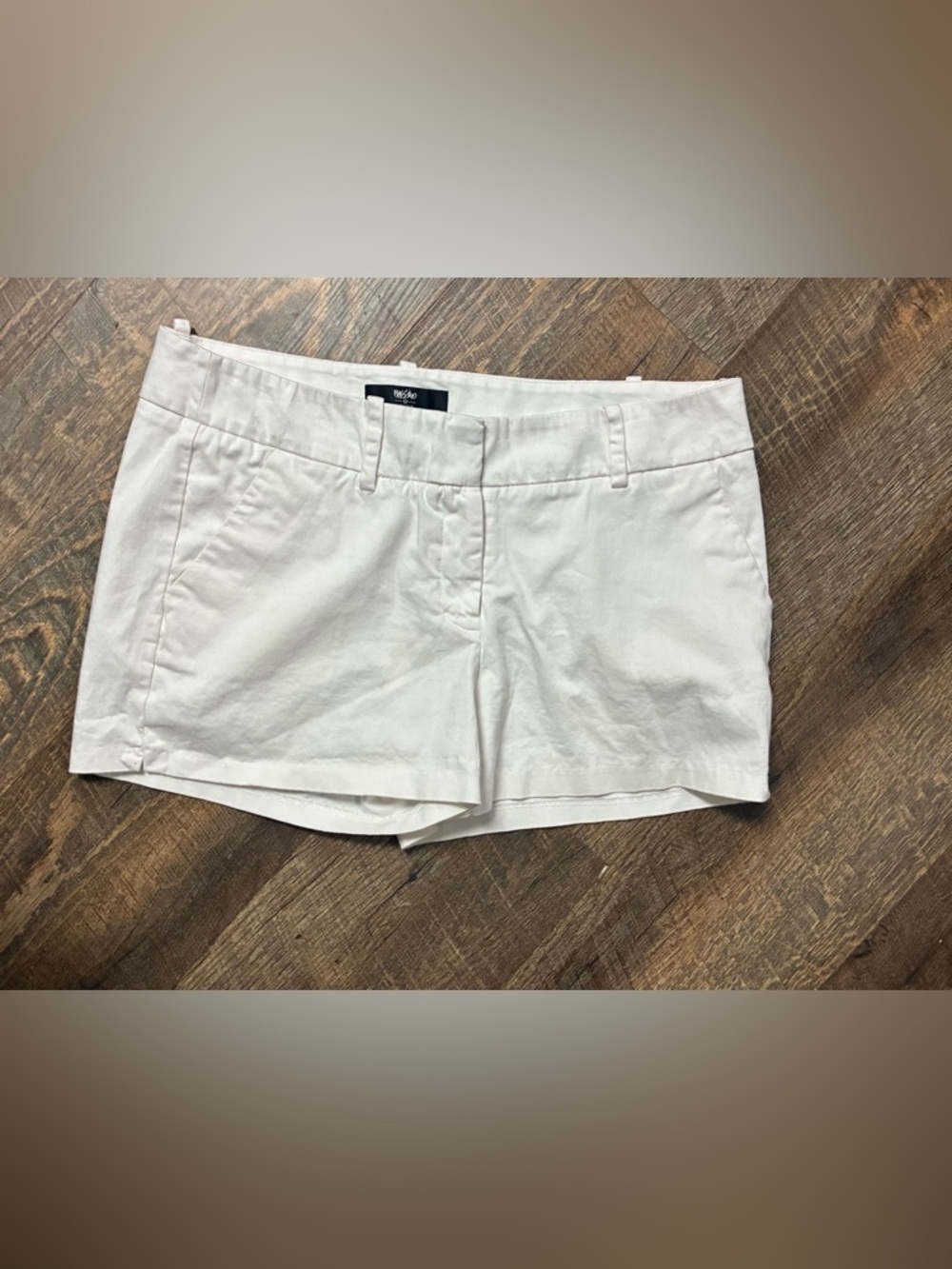 Massimo White High-Waist Tailored Cotton Shorts